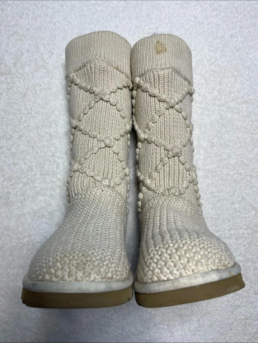 UGG Australia Classic Knit Boots In Cream Size 8